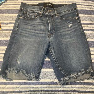 Jean shorts mid thigh